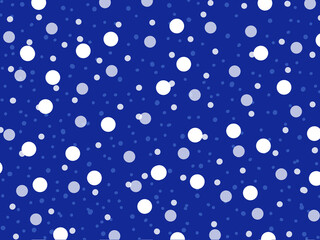 背景素材　ブルー　ランダム水玉　雪