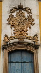 Fototapeta na wymiar detail of the door of a church, Ouro Preto, Minas Gerais.