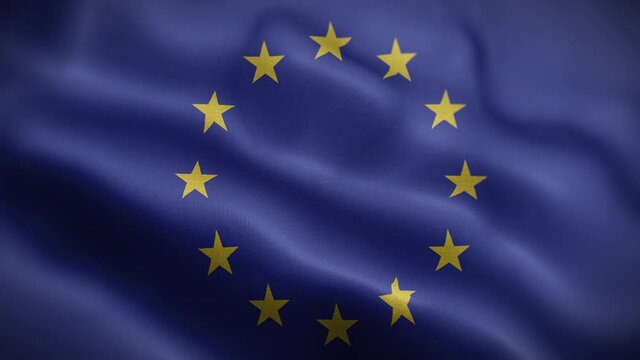 EU Flag Textured Waving Front Background HD