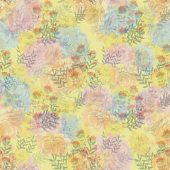 abstract digital flower design pattern on     background