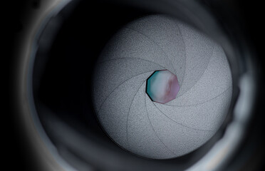 The diaphragm of a camera lens aperture,digital DSLR photography lens