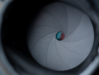 The diaphragm of a camera lens aperture,digital DSLR photography lens