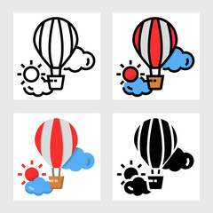 Balloon icon vector design in filled, thin line, outline and flat style.