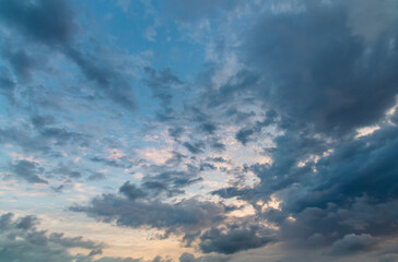 Naklejka na ściany i meble Rainy day sunrise cloudscape