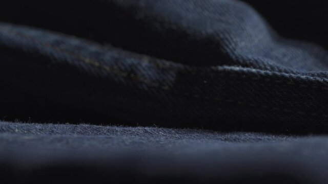 Closeup Shot Of Indigo Blue Denim During Manufacturing In A Clothing Sweatshop