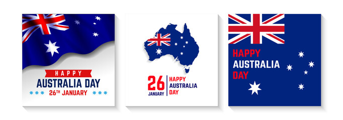 Obraz na płótnie Canvas australia independence day greeting template. social media post