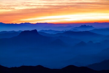 sunset in the mountains