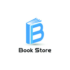 Initial letter B book for bookstore, book company, publisher, encyclopedia, library, education logo concept