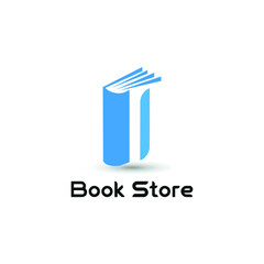 Initial letter I book for bookstore, book company, publisher, encyclopedia, library, education logo concept