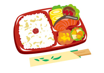 お弁当（ランチボックス）のイラスト