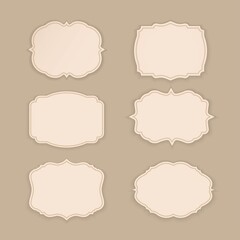 Vector set vintage tag labels and frame.