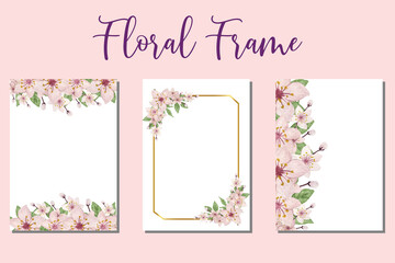 Cherry blossoms Watercolor Wedding Invitation Elegant Floral Design, Sakura Flower