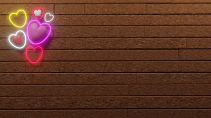 heart abstract wooden background 3D render