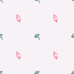 Seamless pattern of doodle elements in pastel colors