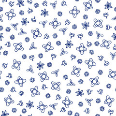 Seamless monochrome pattern of doodle elements
