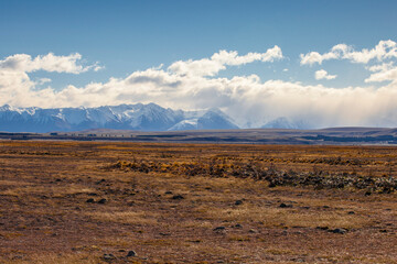 rain in the mountains. Canterbury, New Zealand