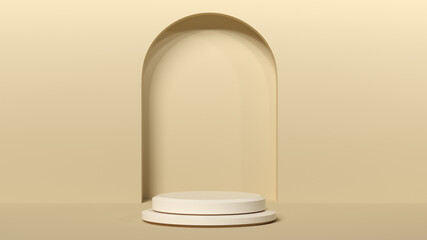 Minimal background, mock up with podium for product display,Abstract white geometry shape background minimalist mock ,Abstract mock up backgroundup 3D rendering.