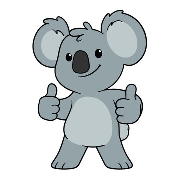 Cartoon Koala Giving Thumbs Up Illustration