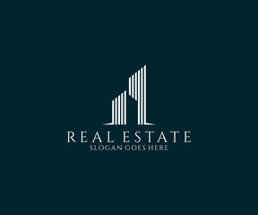 Construction Building Logo Architecture Simple Flat Geometric Line