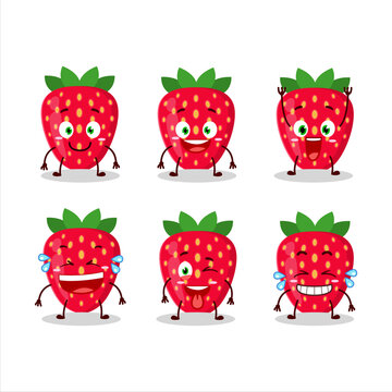 Cartoon character of strawberry with smile expression