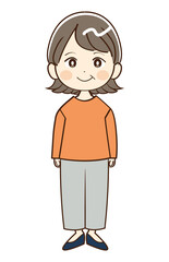 女性　ミドル世代　おばさん　笑顔