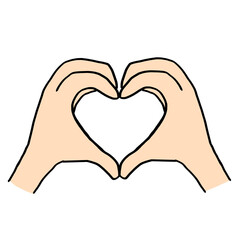 Fototapeta premium 両手で作ったハート シンプル 