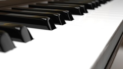 Brown-Gold Grand Piano under black background. 3D illustration. 3D high quality rendering. 3D CG.