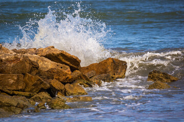 Sea Wave Impacting on the Rocks