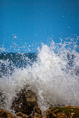 Sea Wave Impacting on the Rocks
