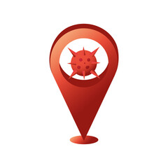 covid 19 virus in gps mark vector design