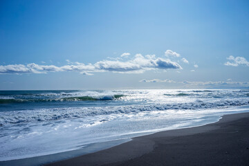 Marine landscape with views of Alatyrsky volcanic beach.