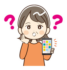 女性　ミドル世代　おばさん　スマホ　疑問