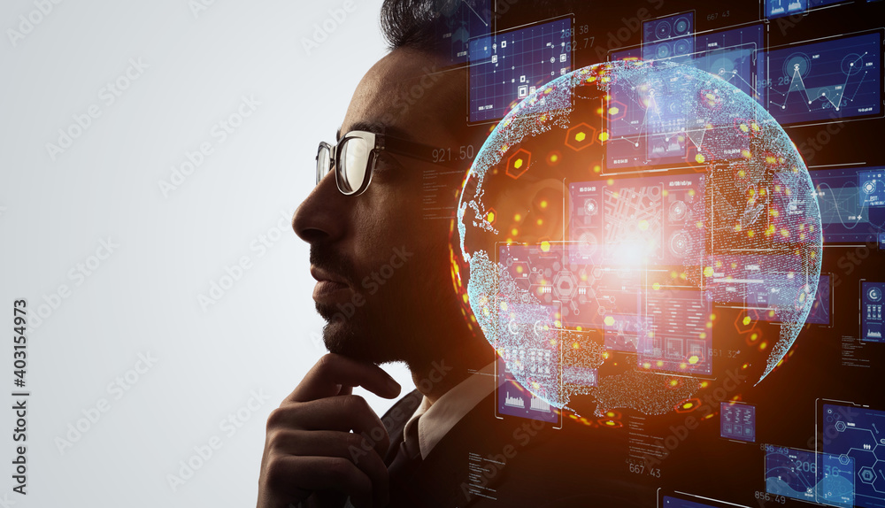 Aufkleber テクノロジーイメージ　ai　人工知能　デジタルトランスフォーメーション