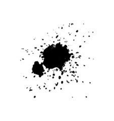 Ink stain. Black Paint Spot . Silhouette brush texture. Black ink splashes. Vector black paint, ink brush stroke, brush, line or texture. Dirty artistic design element, box, frame.