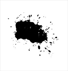 Ink stain. Black Paint Spot . Silhouette brush texture. Black ink splashes. Vector black paint, ink brush stroke, brush, line or texture. Dirty artistic design element, box, frame.