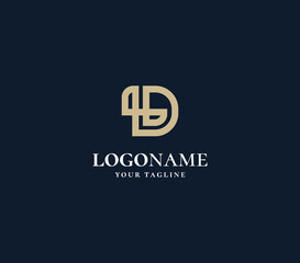 luxury letter LD, DL logo design vector