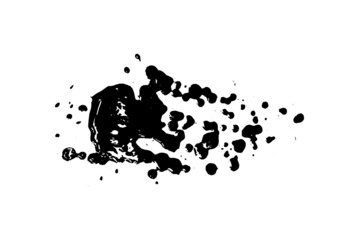 Obraz premium Ink stain. Black Paint Spot . Silhouette brush texture. Black ink splashes. Vector black paint, ink brush stroke, brush, line or texture. Dirty artistic design element, box, frame.