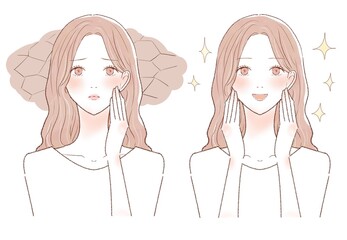 スキンケア　乾燥肌　女性　ビフォーアフター © 優香 熊谷