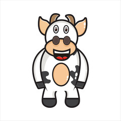 cute cow mascot illustration vector design eps 10 on white background