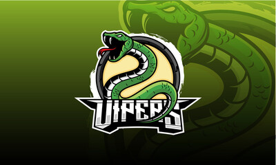 Viper logo mascot vector. Viper esport logo