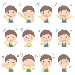 子供の表情いろいろ 上半身（男の子）03