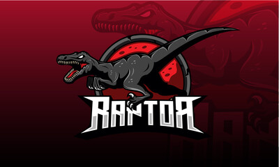 Fototapeta na wymiar Velociraptor mascot vector. Raptor esport logo