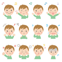 子供の表情いろいろ 上半身（男の子）02
