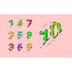 Anniversary Set Number Vector Design For Banner Print and Greeting Background