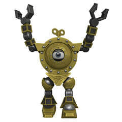 3d render of a toon fantasy robot