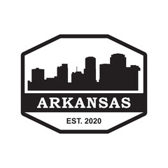 arkansas skyline silhouette vector logo