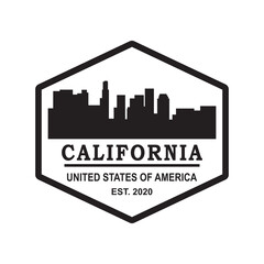Obraz premium california skyline silhouette vector logo