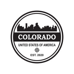 Fototapeta premium colorado skyline silhouette vector logo