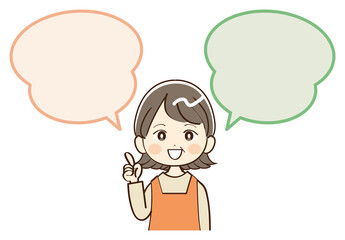 女性　主婦　ミドル世代　おばさん　吹き出し　説明