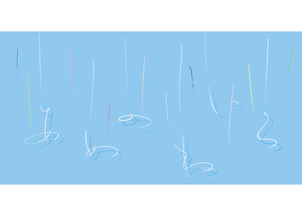 あめのねいろ（ame no neiro）-雨の音色-　筆文字　イラスト　梅雨